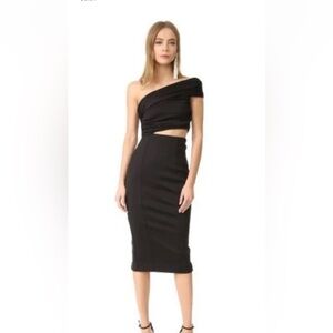 MISHA COLLECTION Black One-Shoulder Dress holiday ready